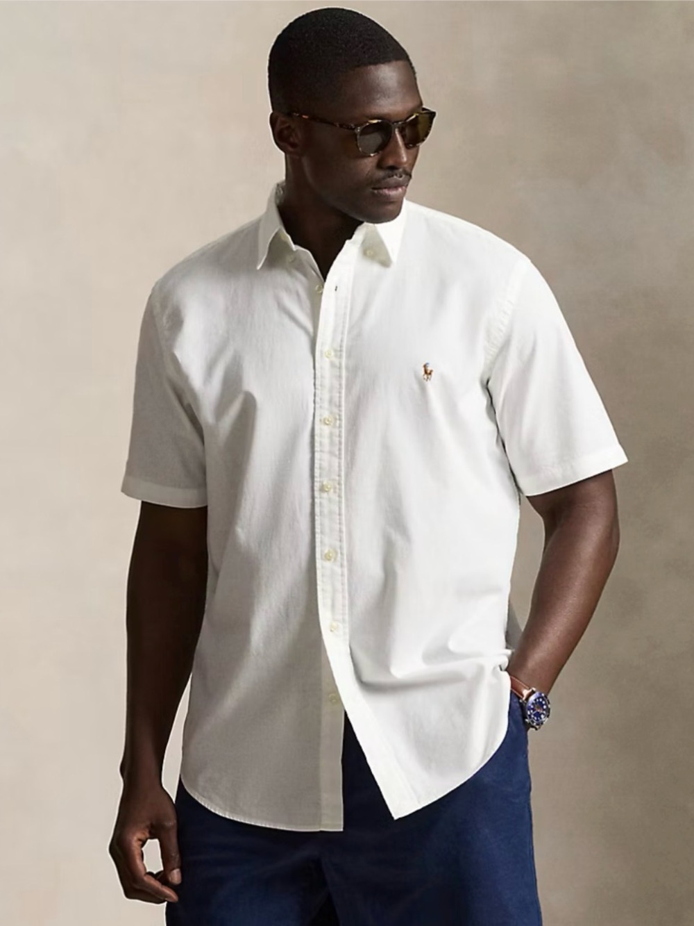 Polo by Ralph Lauren White Short-Sleeve Button-Down Shirt